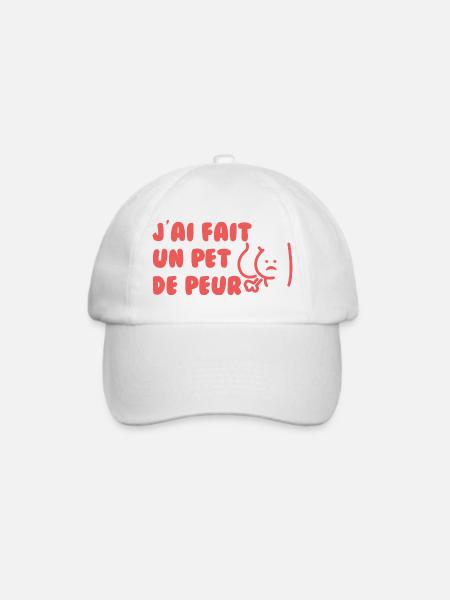 Ich aus Angst – humorvoller Slogan - Baseballkappe - Weiß/Weiß