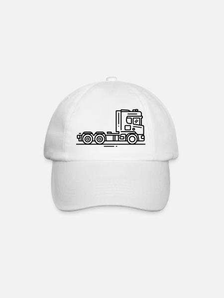 Laster Lkw Fahrzeug - Baseballkappe - Weiß/Weiß