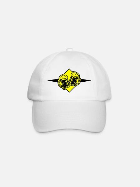 Bierkrug Bier Symbol - Baseballkappe - Weiß/Weiß