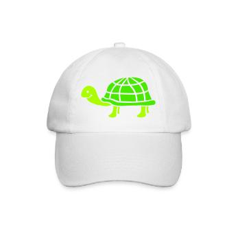 Schildkröte langer Hals lächelt glücklich lustig - Baseballkappe - Weiß/Weiß - Vorne