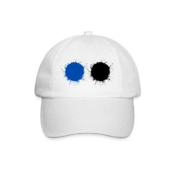 Blau und Schwarz - Baseballkappe - Weiß/Weiß - Vorne