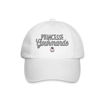 Gourmet Prinzessin Kuchen Gebäck Humor - Baseballkappe - Weiß/Weiß - Vorne