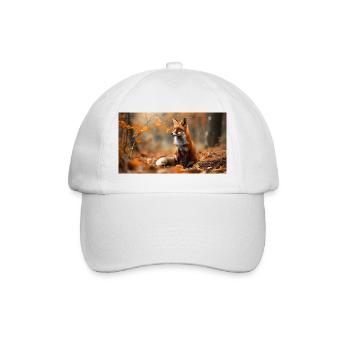 Fuchs im Herbst - Baseballkappe - Weiß/Weiß - Vorne