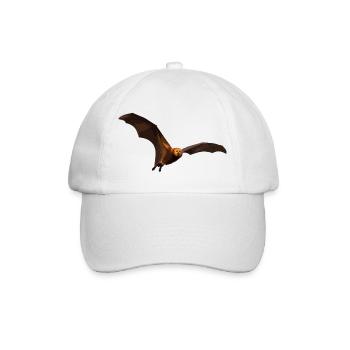 Nachtaktive Fledermaus im Flug - Baseballkappe - Weiß/Weiß - Vorne