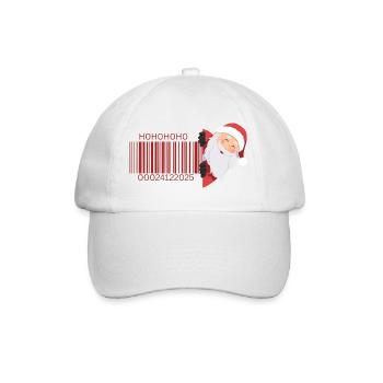 Barcodesanta Weihnachten - Baseballkappe - Weiß/Weiß - Vorne