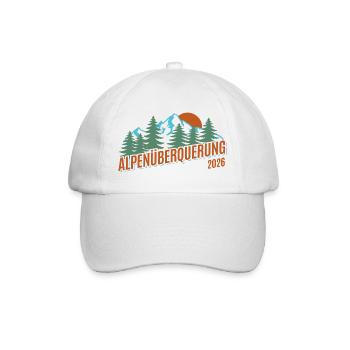 Alpen Überquerung 2026 - Wandern - Baseballkappe - Weiß/Weiß - Vorne