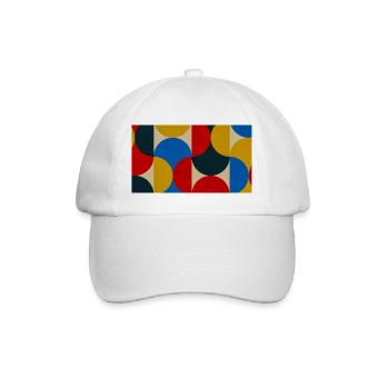 Bunte Kreisblöcke - Baseballkappe - Weiß/Weiß - Vorne