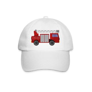 Feuerwehrauto - Baseballkappe - Weiß/Weiß - Vorne