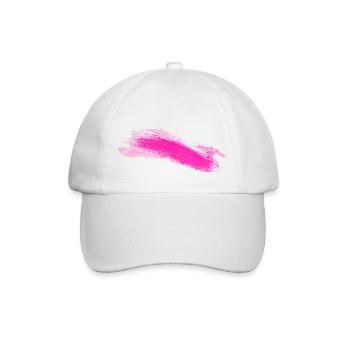 Pinker Pinselstrich Akzent - Baseballkappe - Weiß/Weiß - Vorne