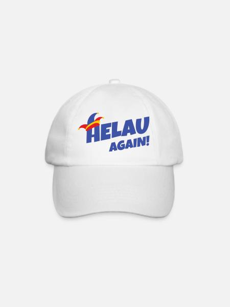 Helau again – Fasching Stil - Baseballkappe - Weiß/Weiß
