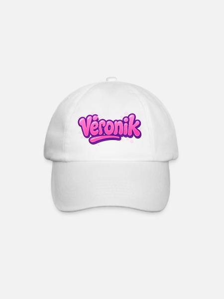 Veronik Graffiti Name Blase Pink Lila - Baseballkappe - Weiß/Weiß