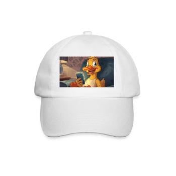 Ente am Smartphone - Baseballkappe - Weiß/Weiß - Vorne