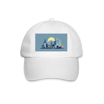 Sonnenstadt Skyline Illustration - Baseballkappe - Weiß/Weiß - Vorne