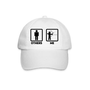 Lustiger Bogensportler - Baseballkappe - Weiß/Weiß - Vorne