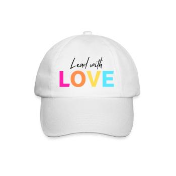Führe mit LIEBE - Baseballkappe - Weiß/Weiß - Vorne