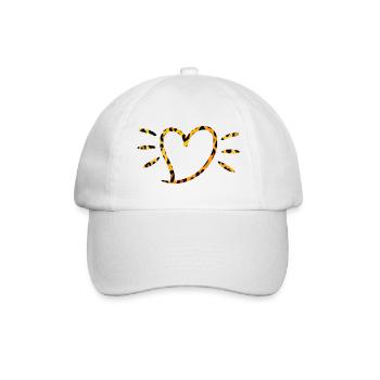Leopard Herz mit Sonnenstrahlen - Baseballkappe - Weiß/Weiß - Vorne