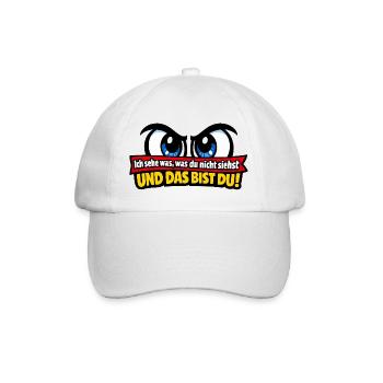 Ich sehe was, was du nicht siehst– und das bist du - Baseballkappe - Weiß/Weiß - Vorne