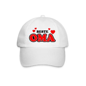 Oma Herzlogo mit Liebesakzenten - Baseballkappe - Weiß/Weiß - Vorne