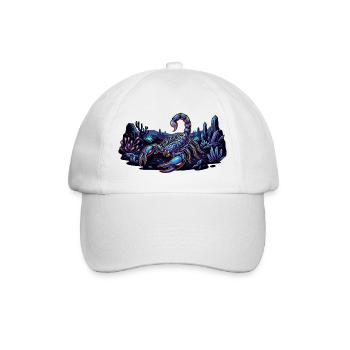 Neon Skorpion auf Nacht Wüstenplanet Motiv - Baseballkappe - Weiß/Weiß - Vorne