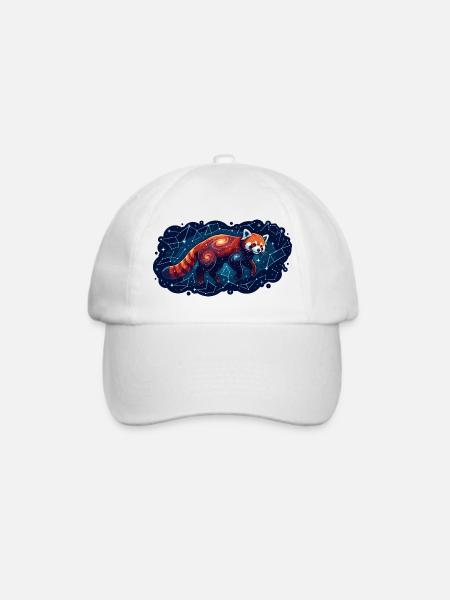 Kosmischer Roter Panda Konstellation Sternbild - Baseballkappe - Weiß/Weiß
