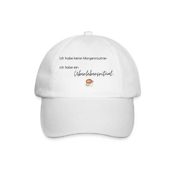 LIEBEVOLL Morgenroutine Kaffee - Baseballkappe - Weiß/Weiß - Vorne