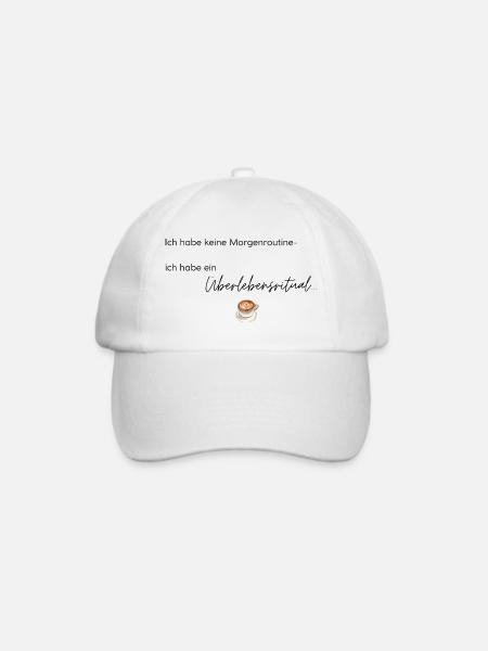 LIEBEVOLL Morgenroutine Kaffee - Baseballkappe - Weiß/Weiß
