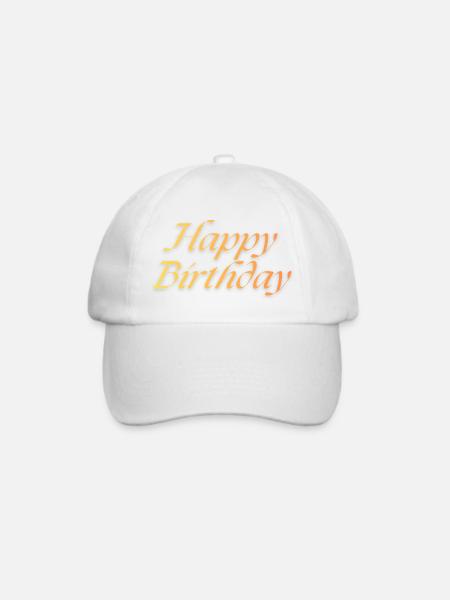 Happy Birthday - Baseballkappe - Weiß/Weiß