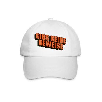 gibs keine beweise - Baseballkappe - Weiß/Weiß - Vorne