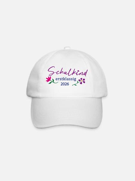 Schulkind Erstklassig 2026 - Baseballkappe - Weiß/Weiß