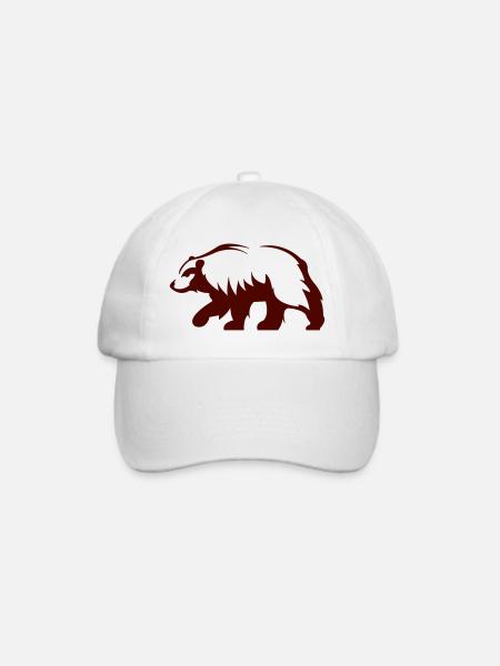 Waldbär Silhouette - Baseballkappe - Weiß/Weiß