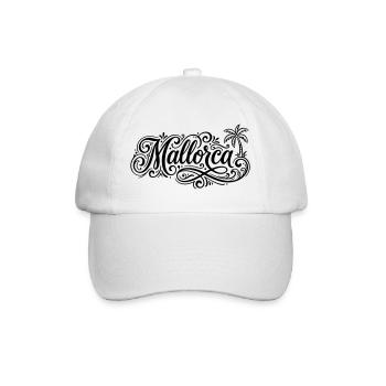 Mallorca Schrift Palmen - Baseballkappe - Weiß/Weiß - Vorne