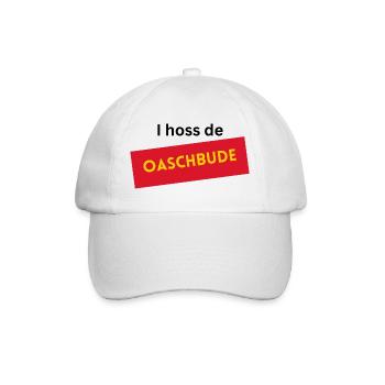 I hoss de Oaschbude  - Baseballkappe - Weiß/Weiß - Vorne