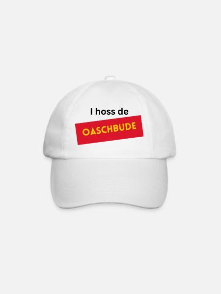 I hoss de Oaschbude - Baseballkappe - Weiß/Weiß