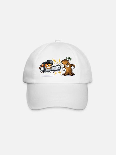Kettensägen-Trimmer-Geschenkidee - Baseballkappe - Weiß/Weiß