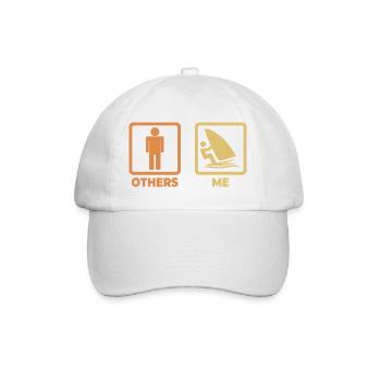 Lustige Windsurfer Strichmännchen - Baseballkappe - Weiß/Weiß - Vorne