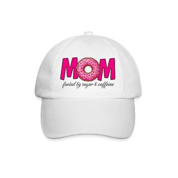 Mom fueled by sugar & caffeine - Baseballkappe - Weiß/Weiß - Vorne