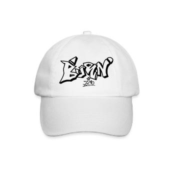 Abstrakte Schwarze Lininenkomposition - Baseballkappe - Weiß/Weiß - Vorne