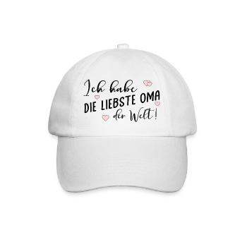 Komplimente Liebste Oma - Baseballkappe - Weiß/Weiß - Vorne