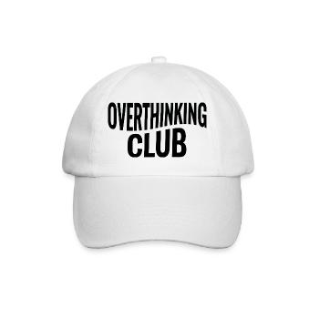 Overthinking Club Spruch - Baseballkappe - Weiß/Weiß - Vorne