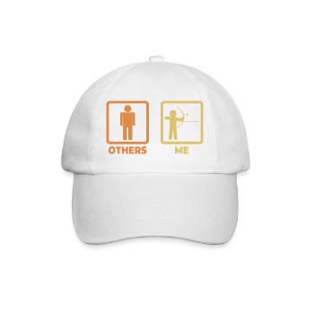 Bogenschütze Strichmännchen - Baseballkappe - Weiß/Weiß - Vorne