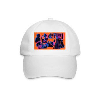 Collage Pop Silhouetten - Baseballkappe - Weiß/Weiß - Vorne