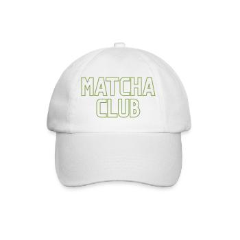 Matcha Club Logo - Baseballkappe - Weiß/Weiß - Vorne