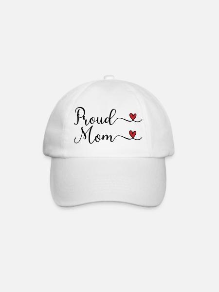 Proud Mom - Baseballkappe - Weiß/Weiß