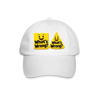 Was ist los? Gelbblock-Design - Baseballkappe - Weiß/Weiß - Vorne