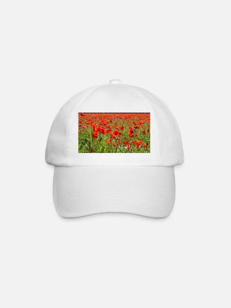 Roter Mohn Florale Pracht - Baseballkappe - Weiß/Weiß