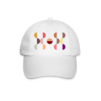 Stylisches und modernes Kreisdesign DOT - Baseballkappe - Weiß/Weiß - Vorne