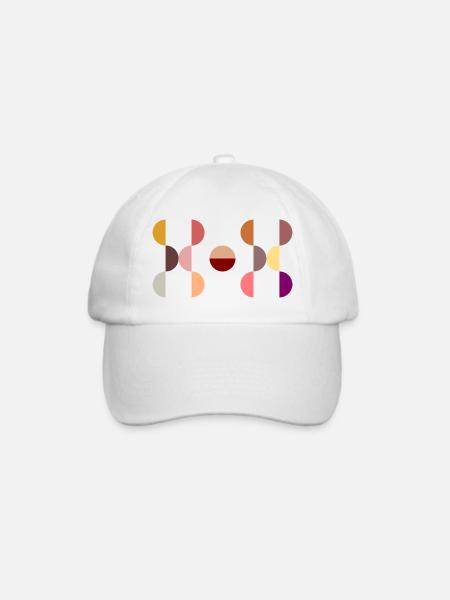 Stylisches und modernes Kreisdesign DOT - Baseballkappe - Weiß/Weiß
