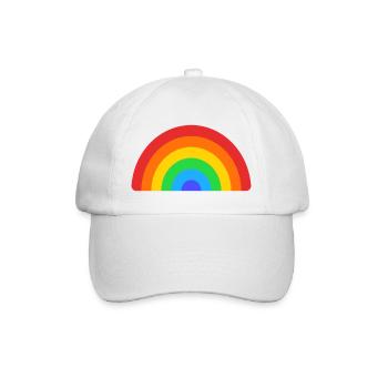 Retro Rainbow Arc - Baseballkappe - Weiß/Weiß - Vorne