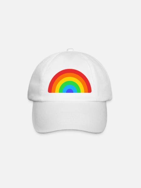 Retro Rainbow Arc - Baseballkappe - Weiß/Weiß