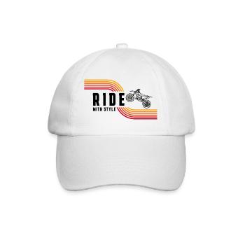 Retro Motorrad Vintage - Baseballkappe - Weiß/Weiß - Vorne